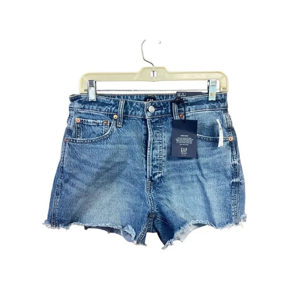 Old Navy Womans Button Fly Stretch Denim Shorts Sz 8 NWT